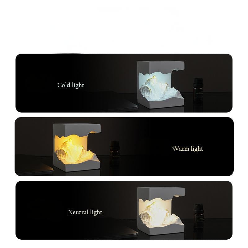 Mountain Diffuser Lamp: Essential Oil Aromatherapy with Organic Vitamin B-3 | Warm Glow for Home, Yoga, Bedroom